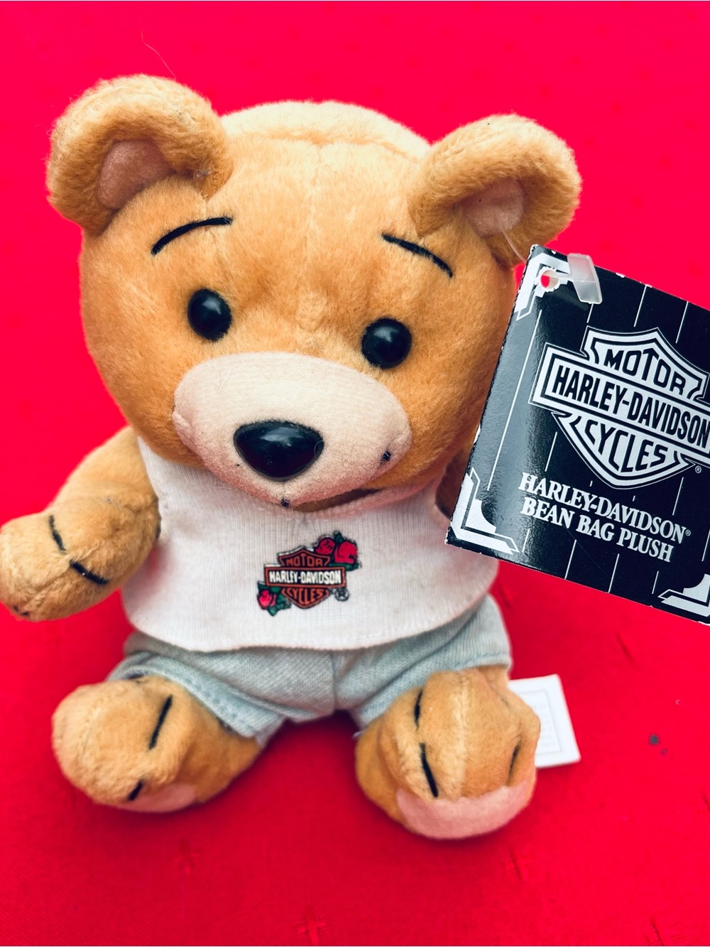 Collectible Harley-Davidson Plush Bear - Tan and White
